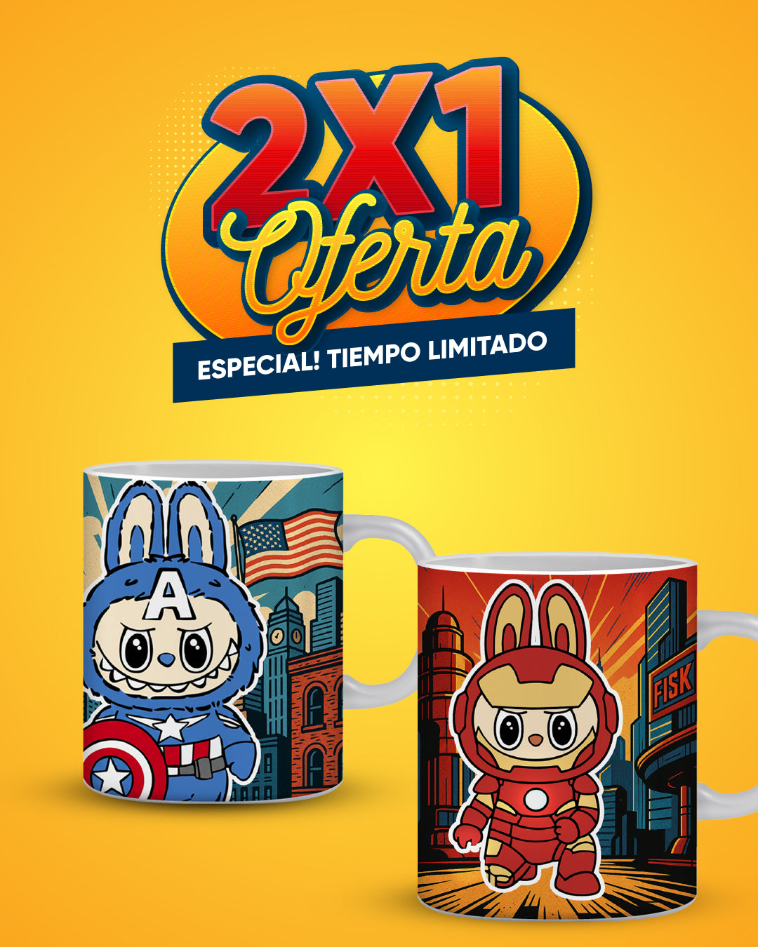 SuperHeroe 𝓛𝓪𝓫𝓾𝓫𝓾 - Edición Limitada  (Compra 1 y lleve otra taza gratis)
