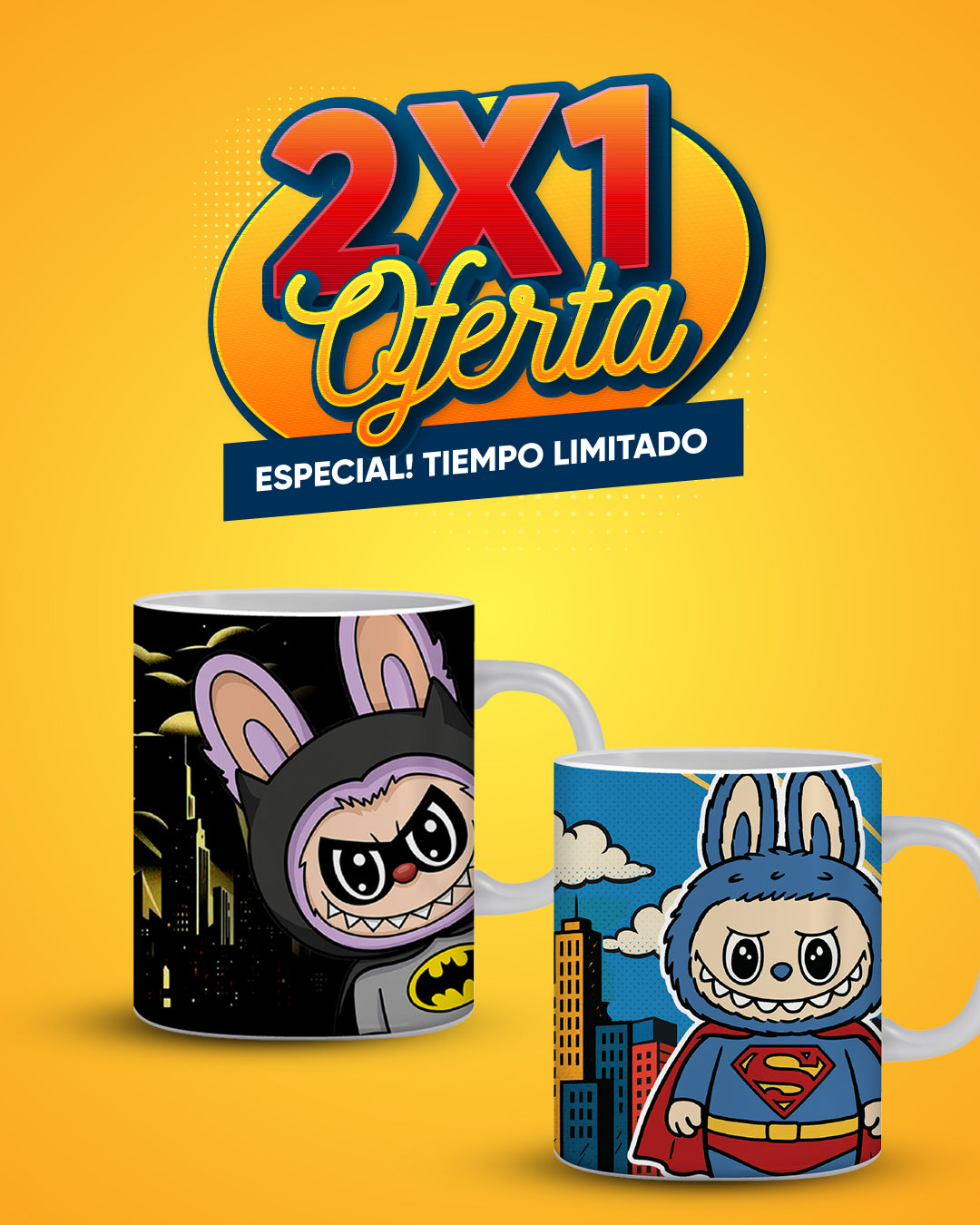 SuperHeroe 𝓛𝓪𝓫𝓾𝓫𝓾 - Edición Limitada  (Compra 1 y lleve otra taza gratis)