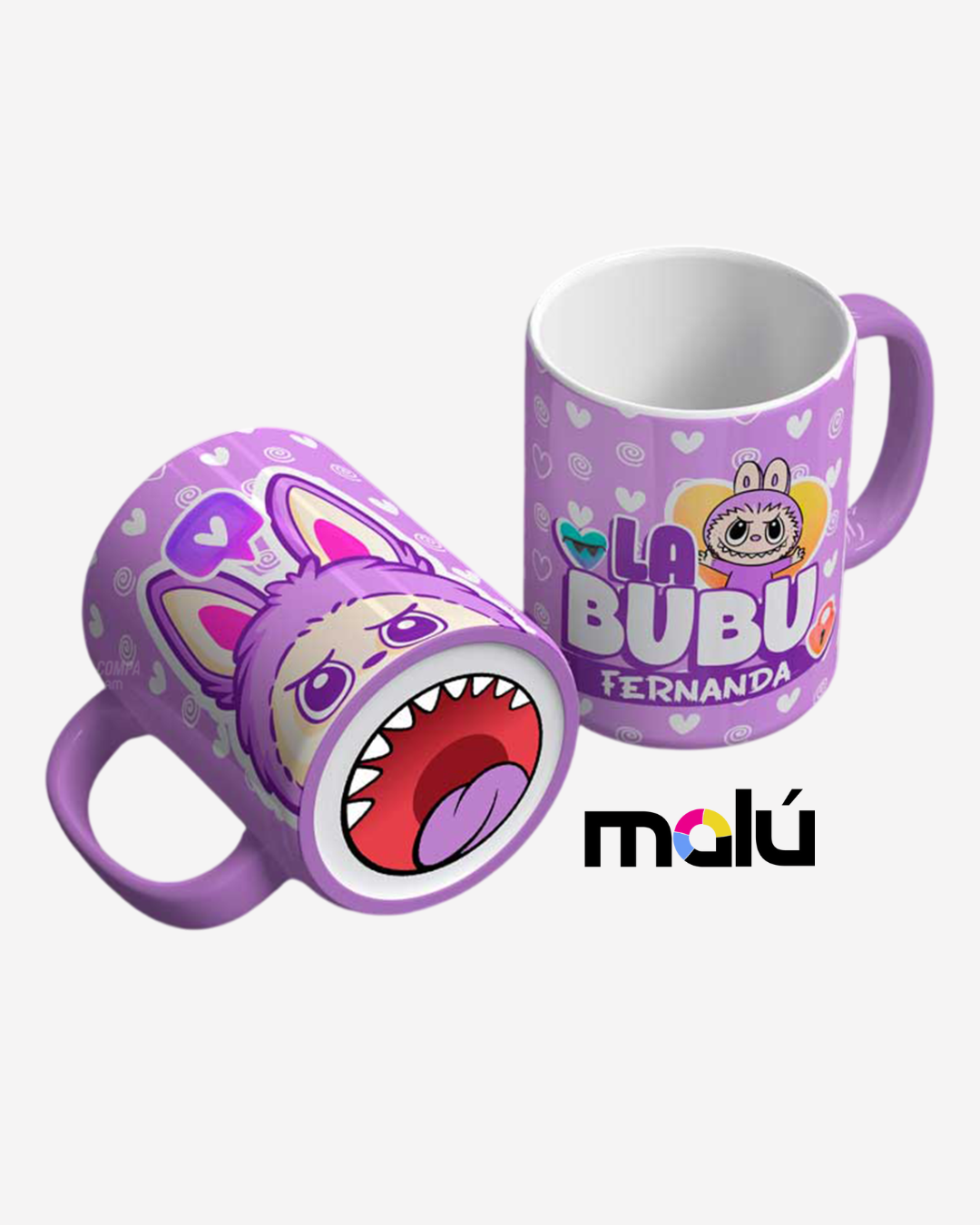 Taza 𝓛𝓪𝓫𝓾𝓫𝓾 Mordida Personalizable ( Compra 1 y lleve otra taza gratis)