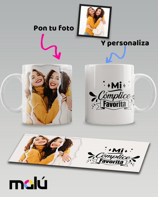 Taza mi complice favorita personalizable