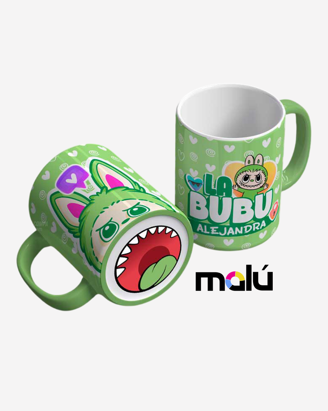 Taza 𝓛𝓪𝓫𝓾𝓫𝓾 Mordida Personalizable ( Compra 1 y lleve otra taza gratis)