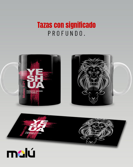 Taza Yeshua con texto biblico