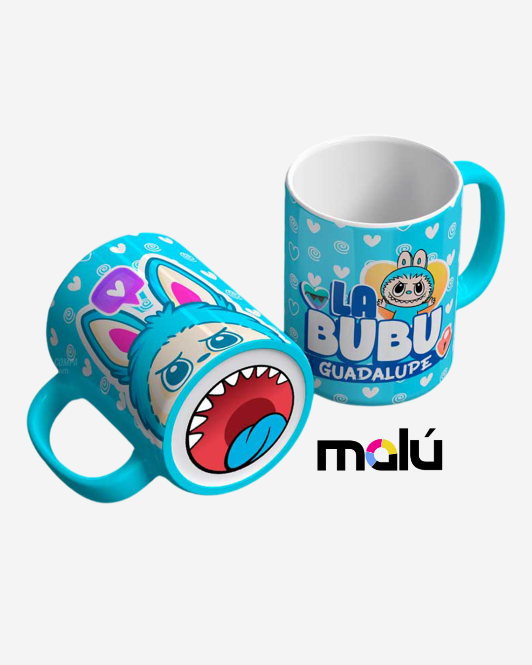 Taza 𝓛𝓪𝓫𝓾𝓫𝓾 Mordida Personalizable ( Compra 1 y lleve otra taza gratis)